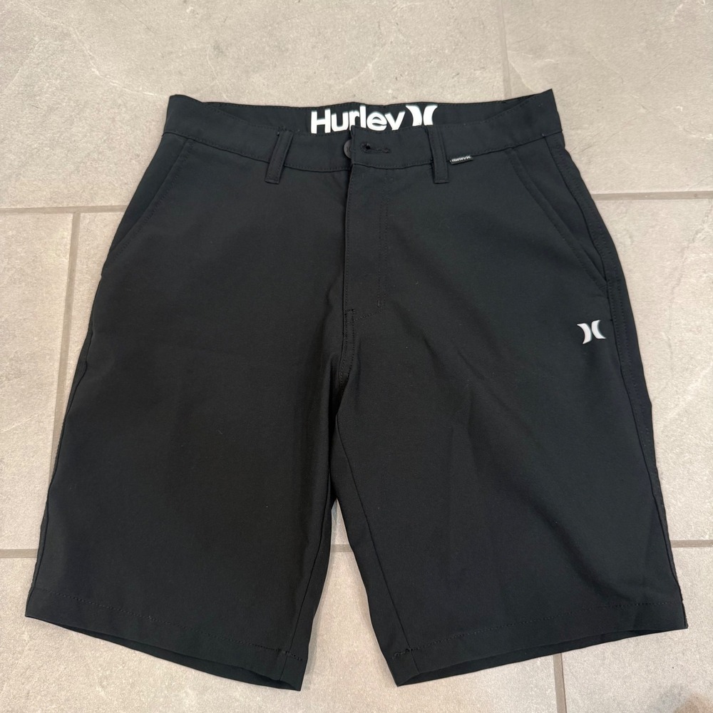 Hurley Mens Black Hybrid Board Shorts Size 28 Quick Dry Stretch Surf Skate